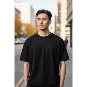 Member's Mark Men Work It Out Tee Black Soot Heather ~ Wicking~ Anti Odor SMALL